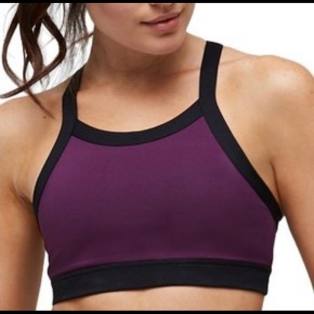 Peony and Me see purple racerback sports bra M EUC